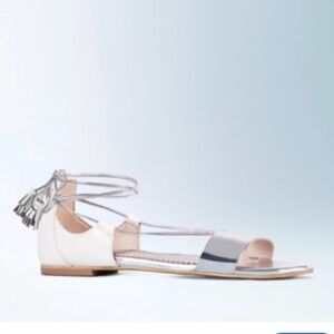Boden Sienna Silver Gladiator Sandals size 39